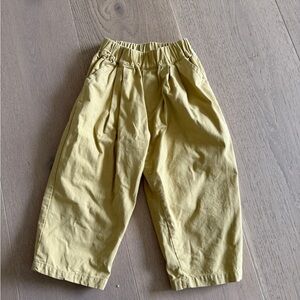 Kids Yellow Elastic Waist Pants